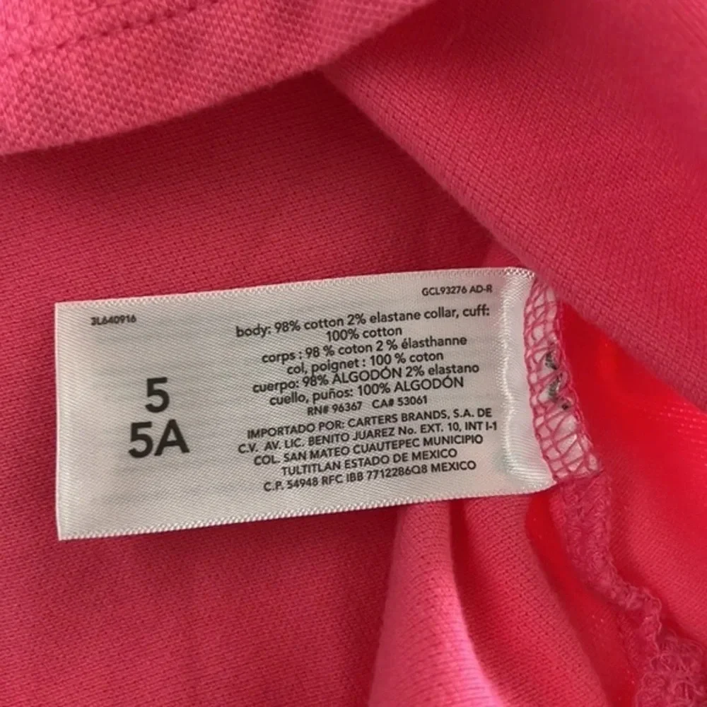 OshKosh B’gosh pink collared shirt. Size 5. NWOT.